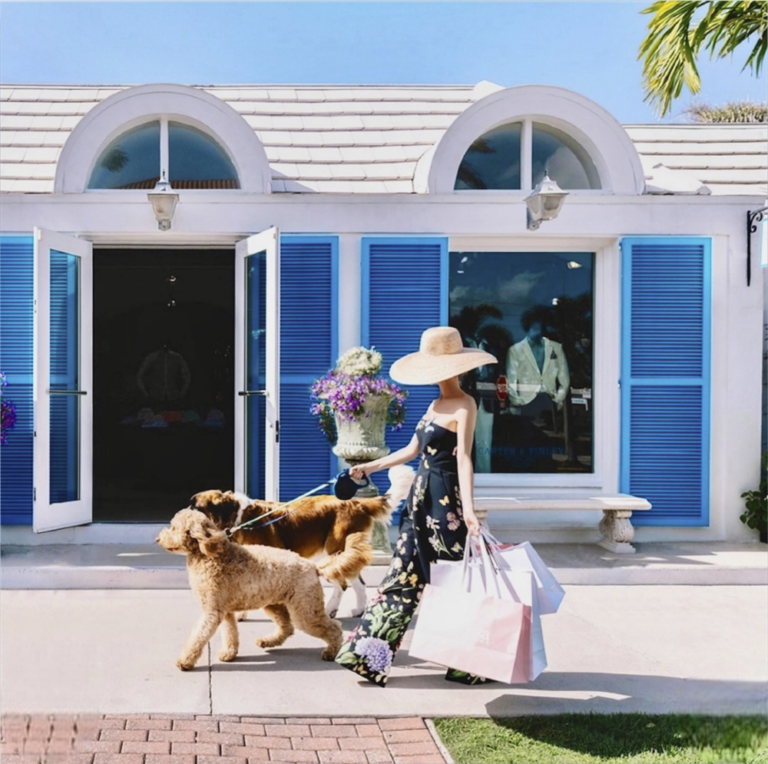 Lady Shopper walking by front of store.